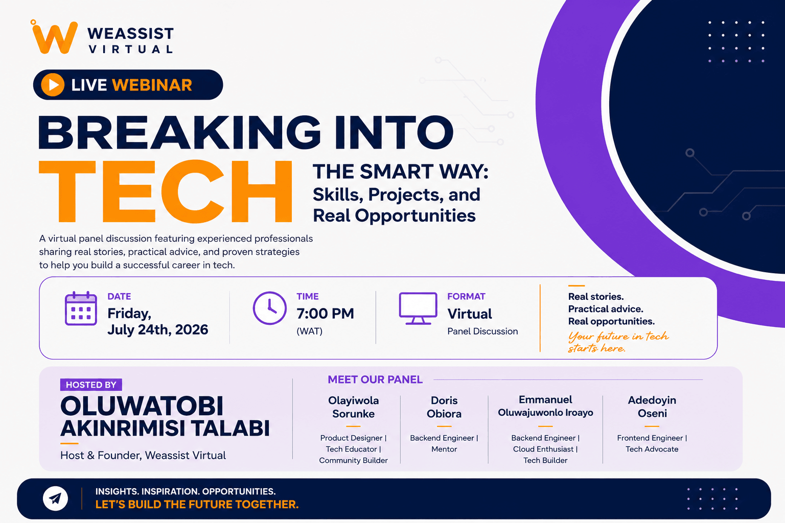 Breaking Into Tech the Smart Way flyer